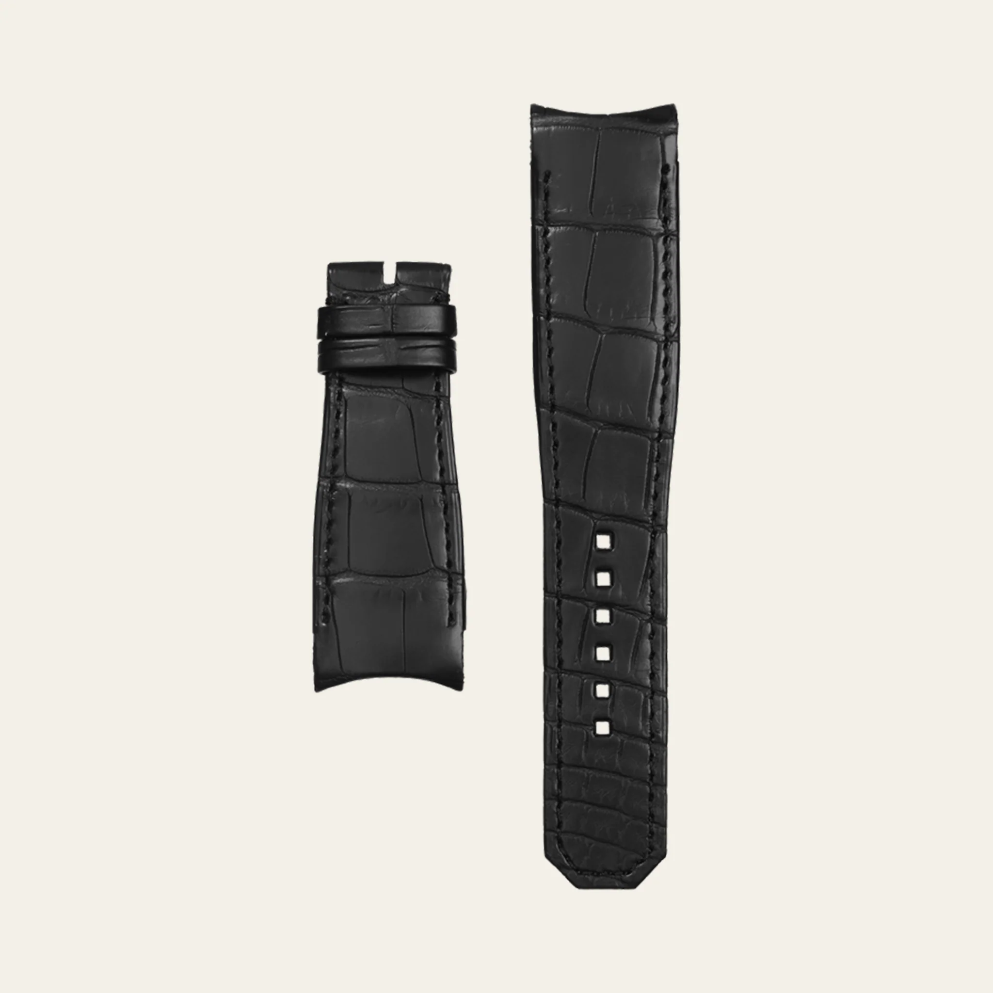 Black Alligator Black Rubber Matte Epic X Strap - M