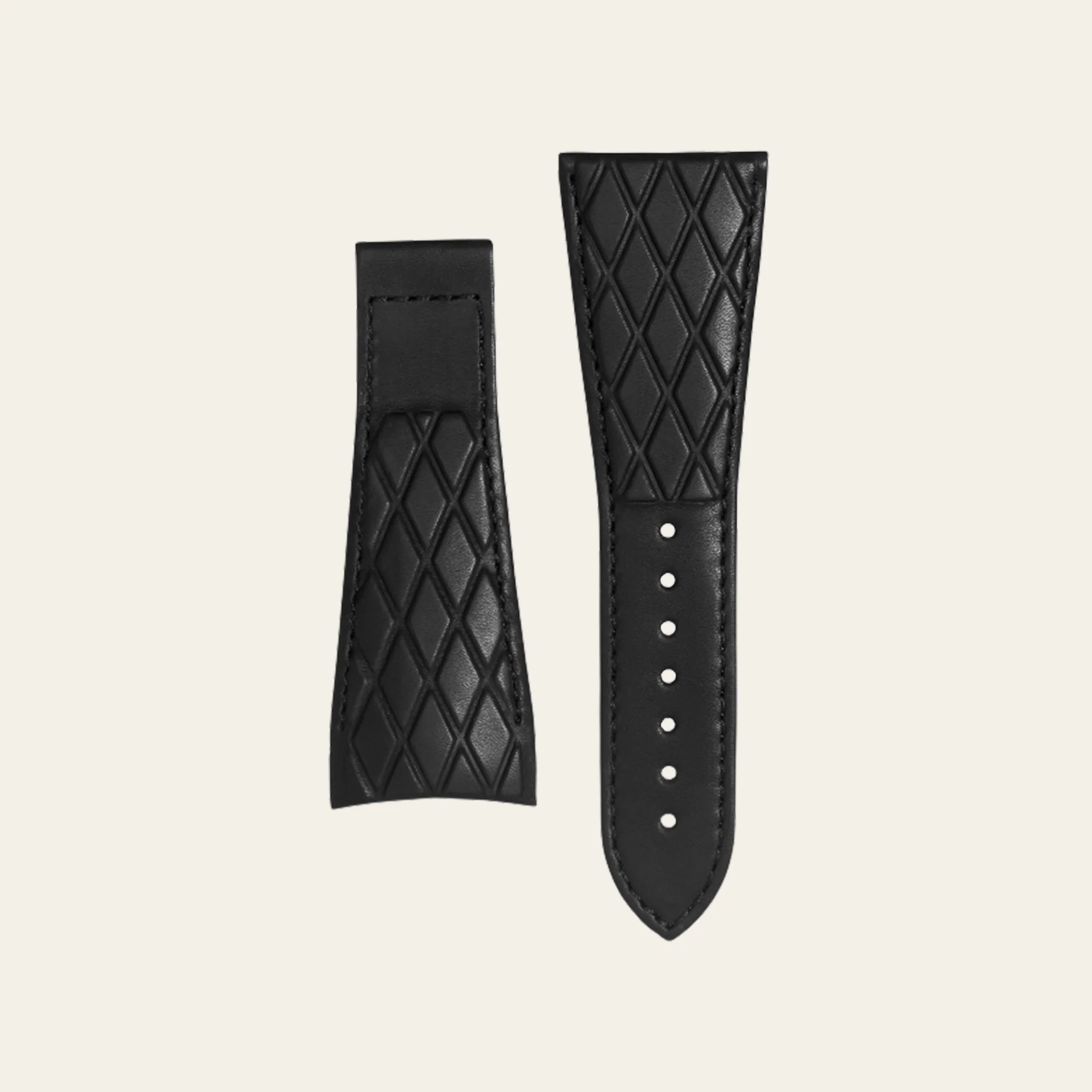 Black Matte Calf Leather  Strap - S