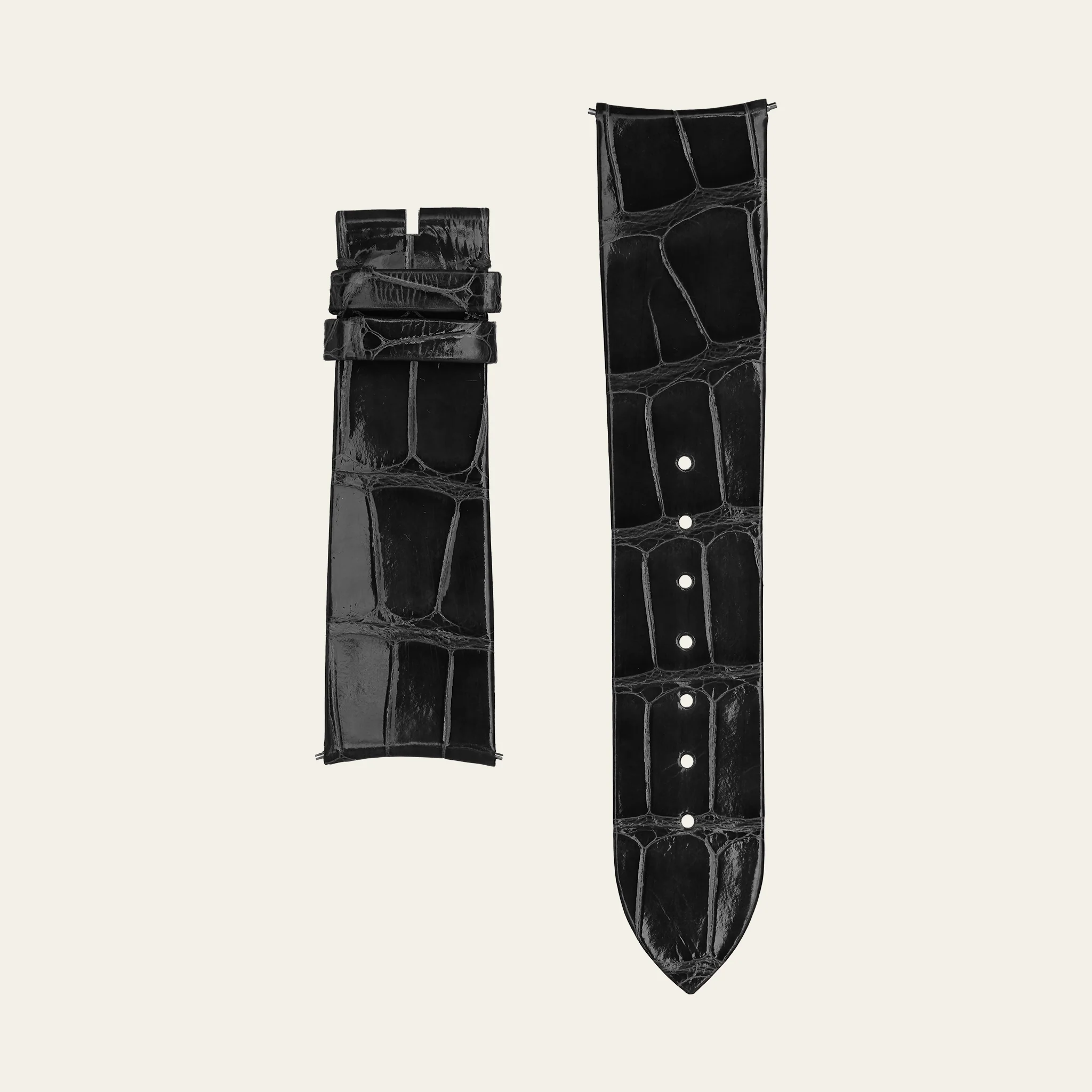 Black Shiny Alligator Strap - L - Image 2