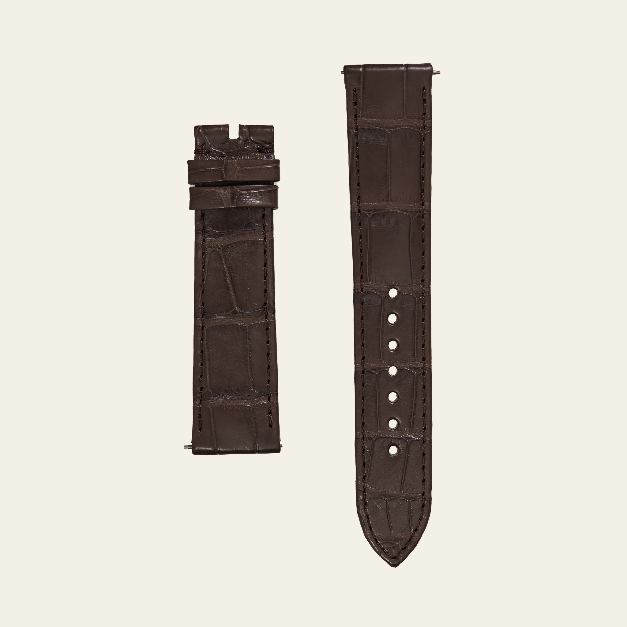 Brown Matte Alligator Strap - M