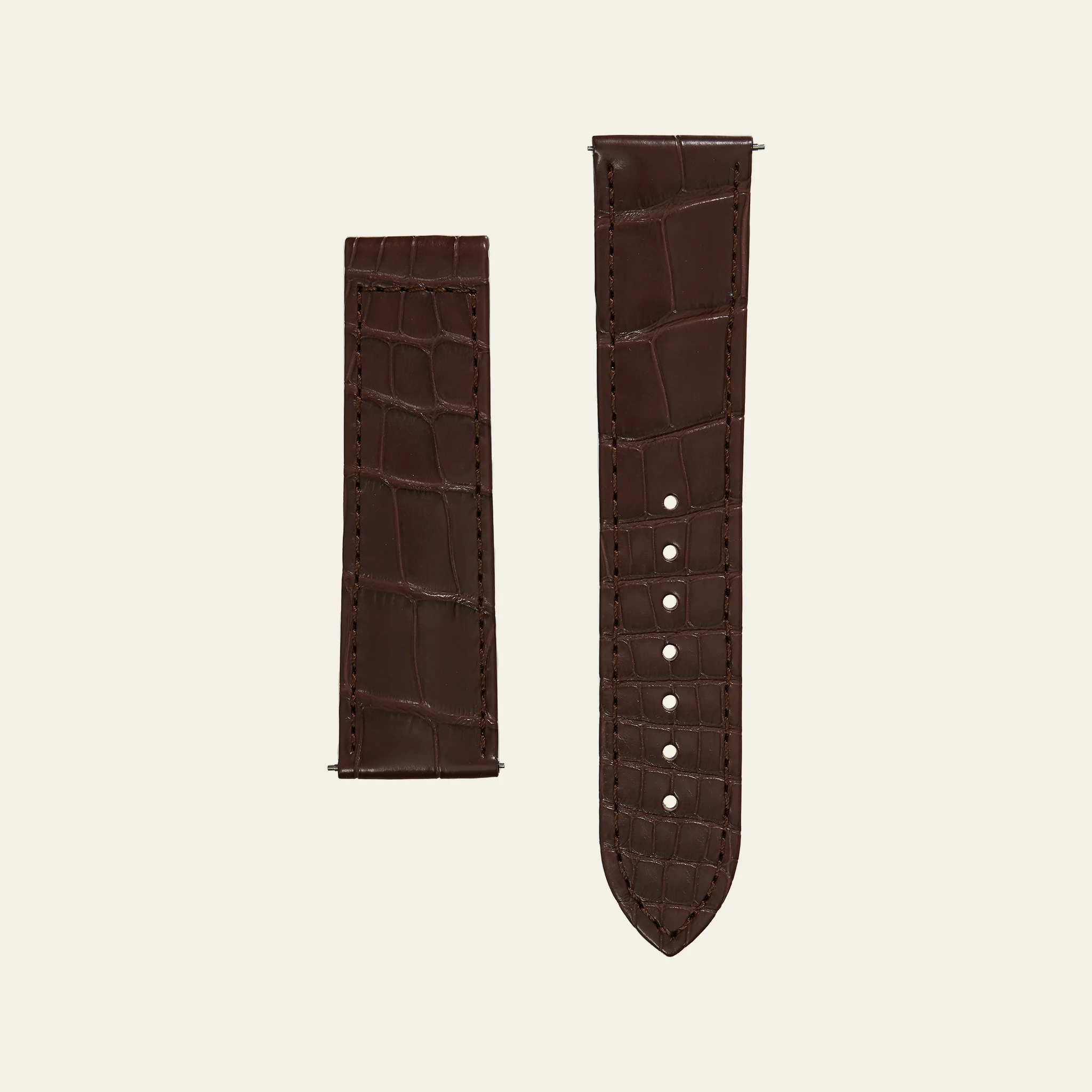Brown Matte Alligator Strap - S