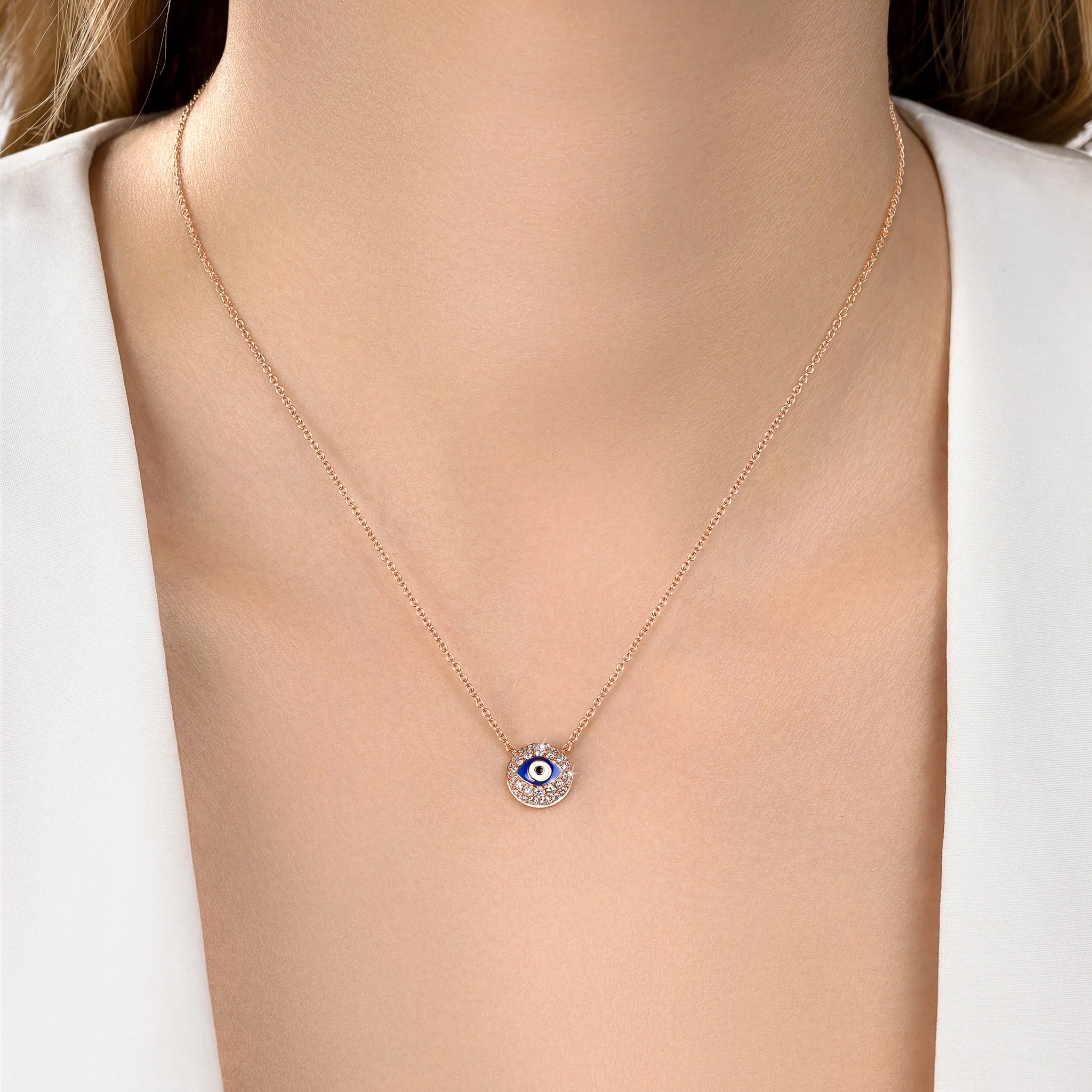Evil Eye Diamond Necklace - Image 4