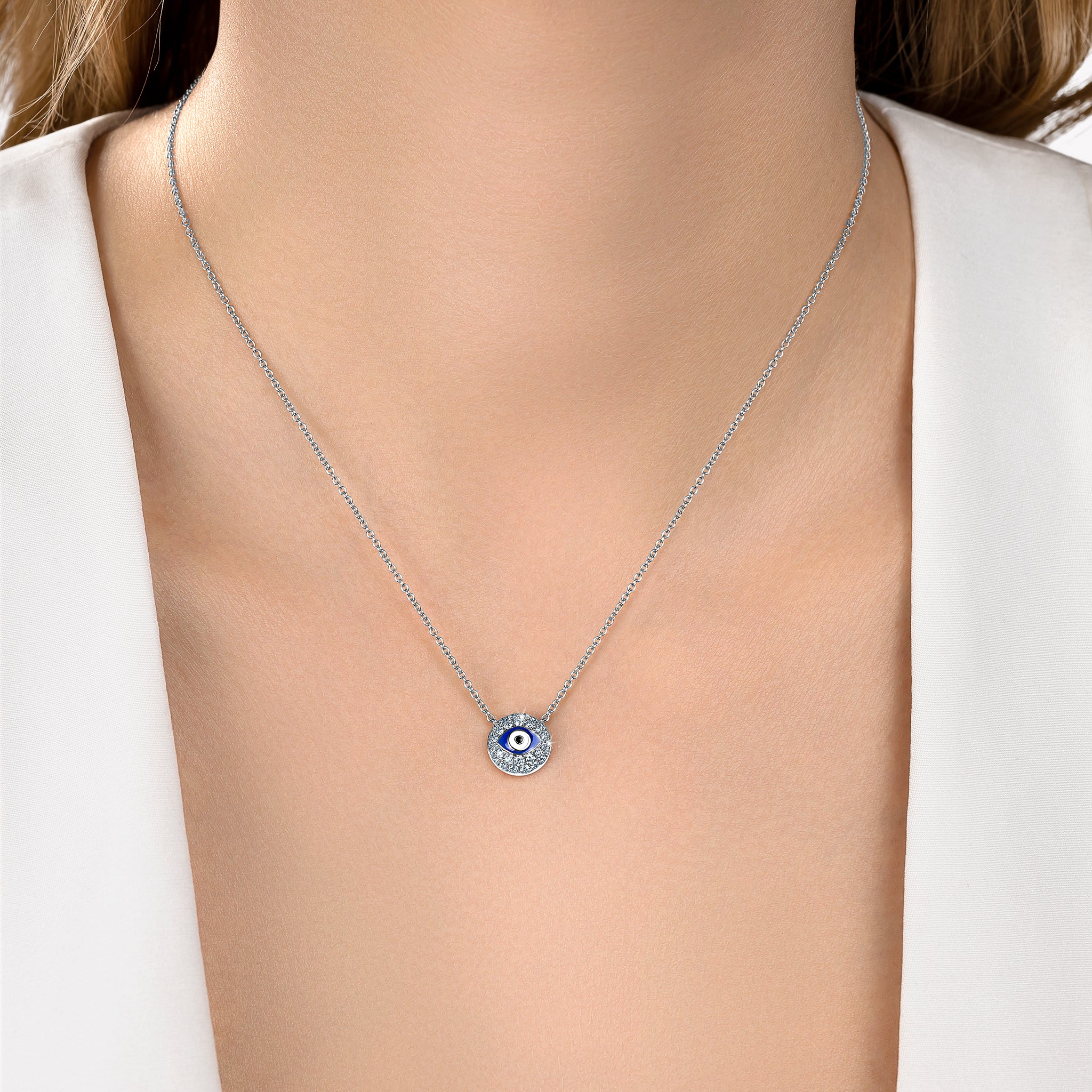 Evil Eye Diamond Necklace - Image 4