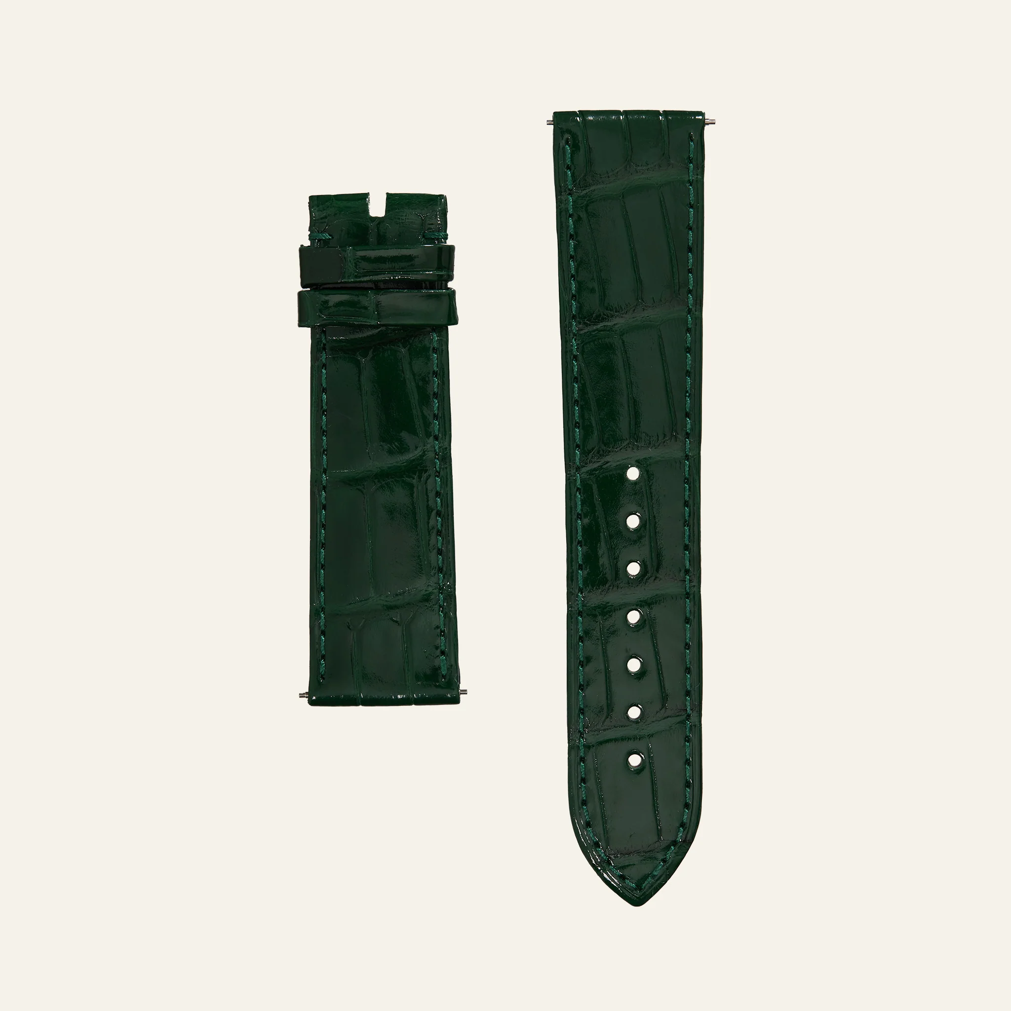 Green Shiny Alligator Strap - L