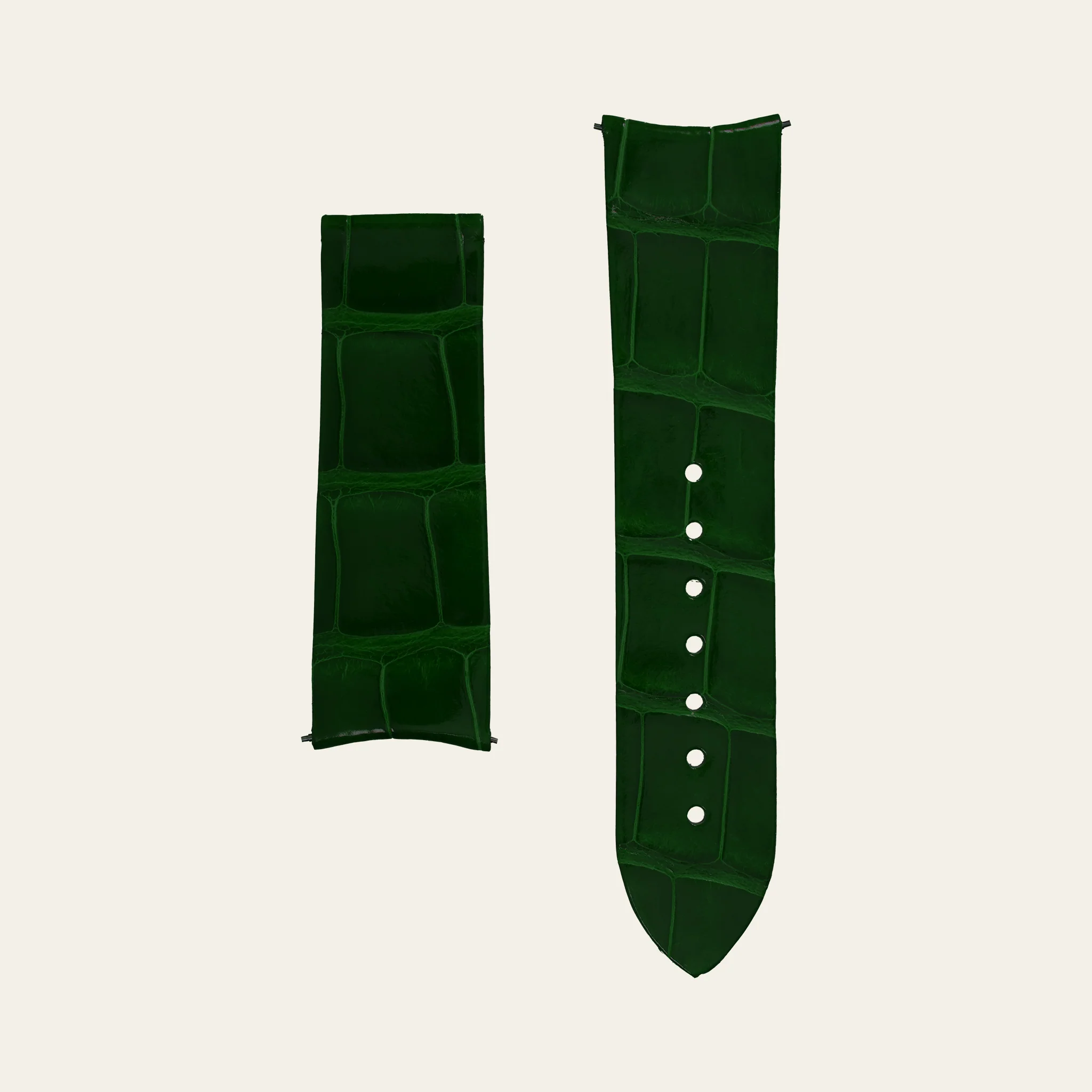 Green Shiny Alligator Strap - M