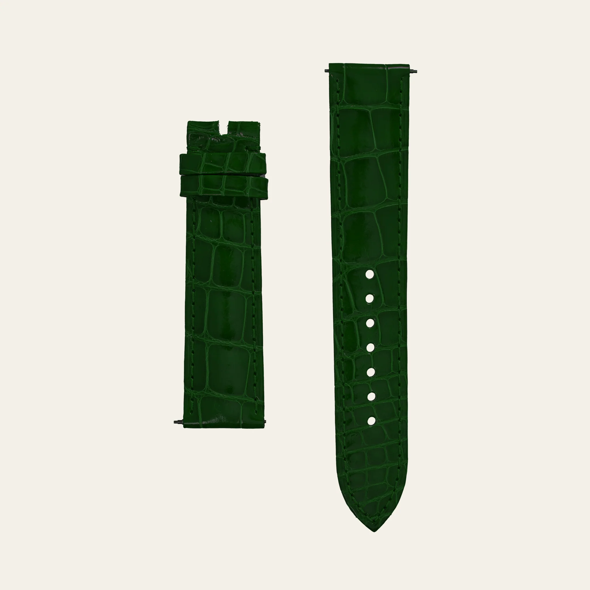 Green Shiny Alligator Strap - M