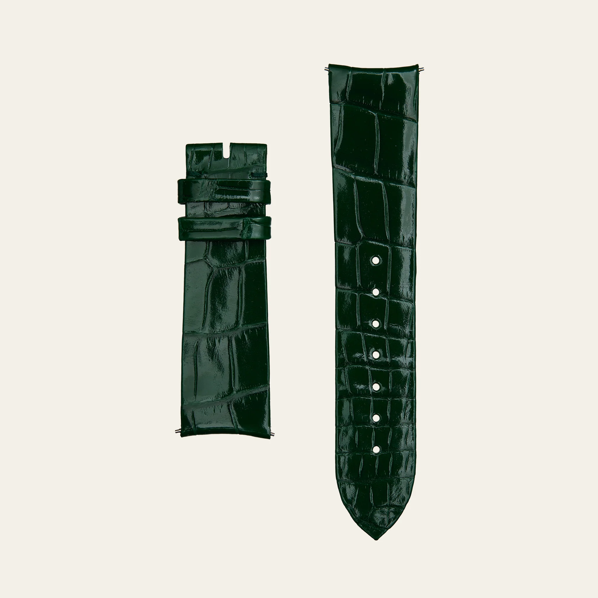 Green Shiny Alligator Strap - M