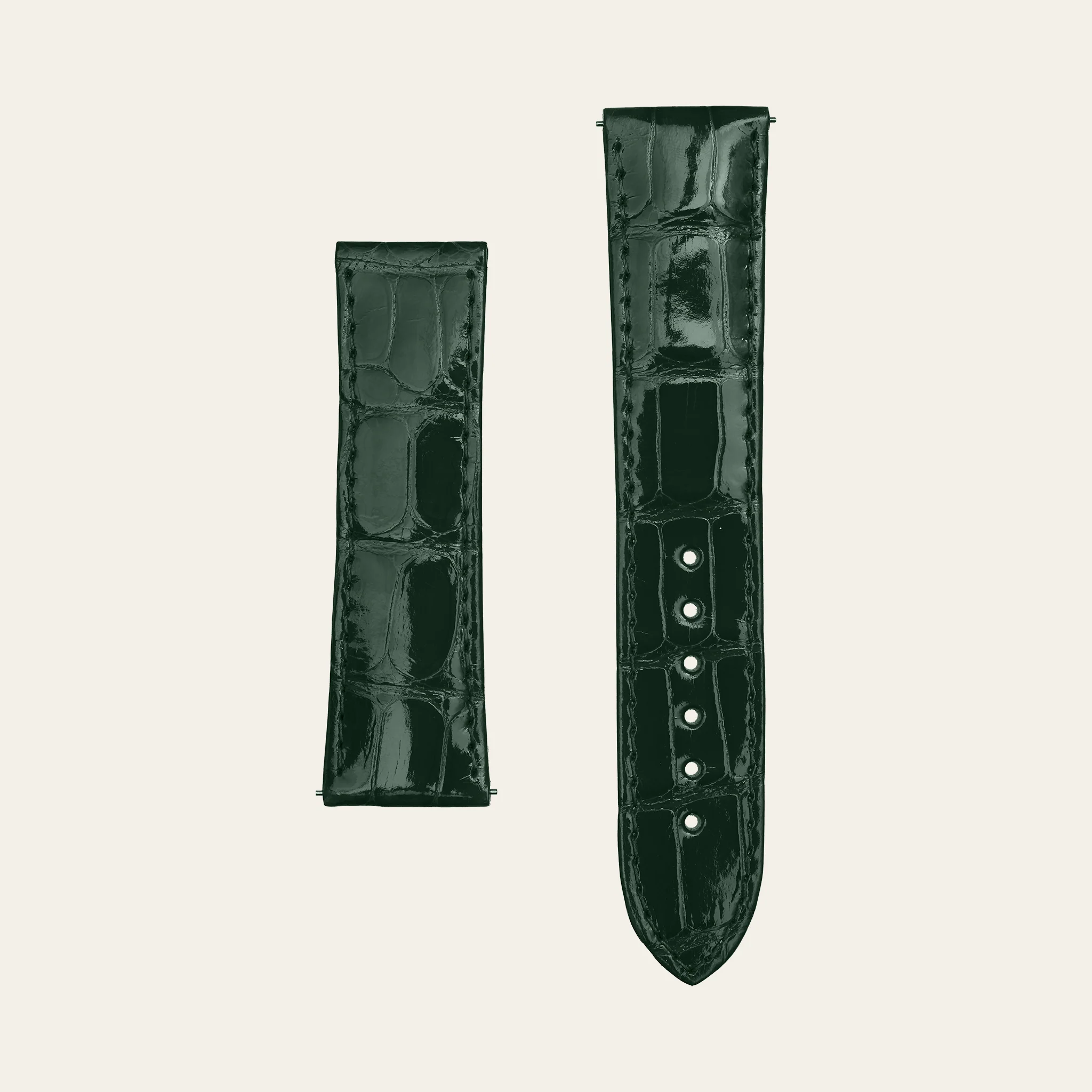 Green Shiny Alligator Strap - M