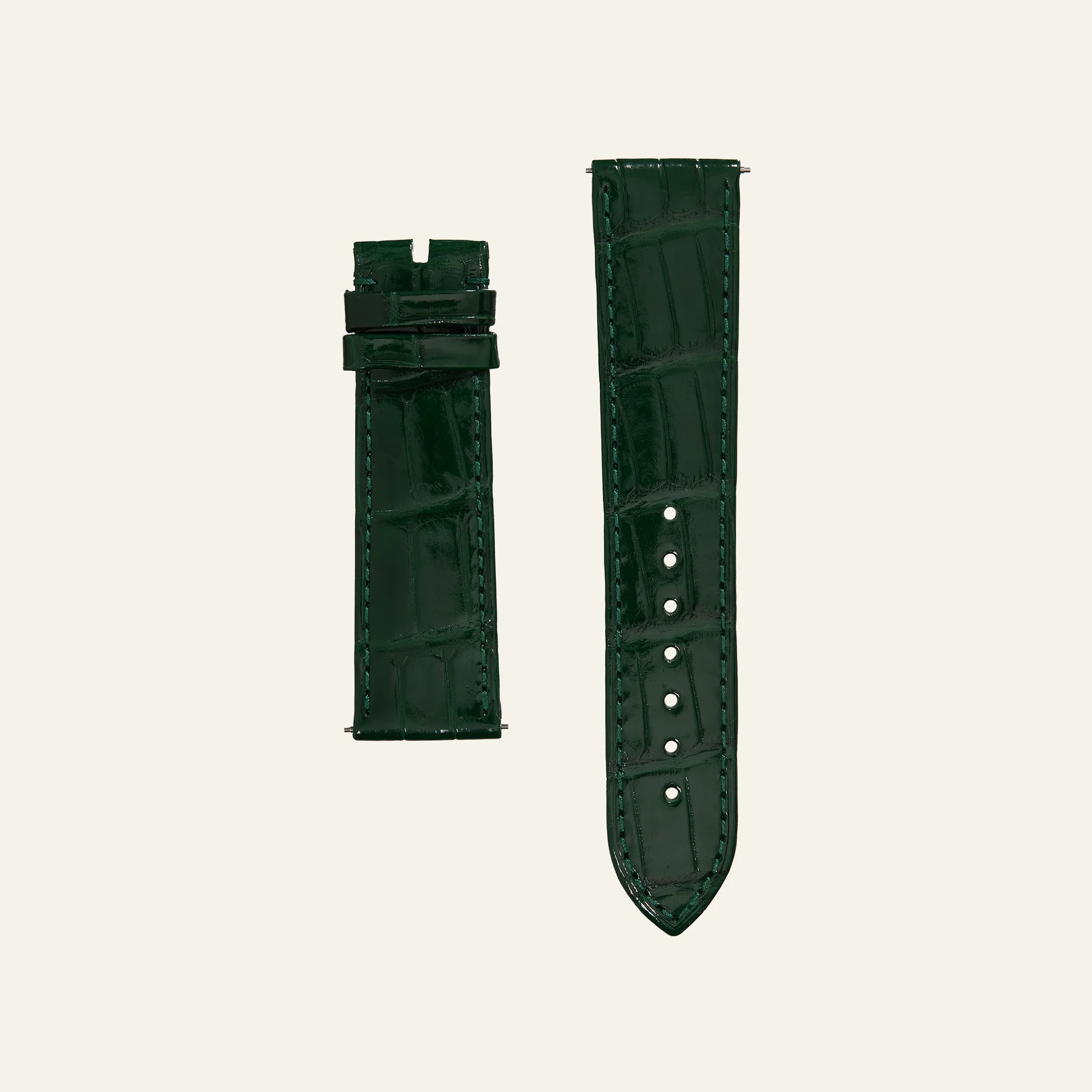 Green Shiny Alligator Strap - S