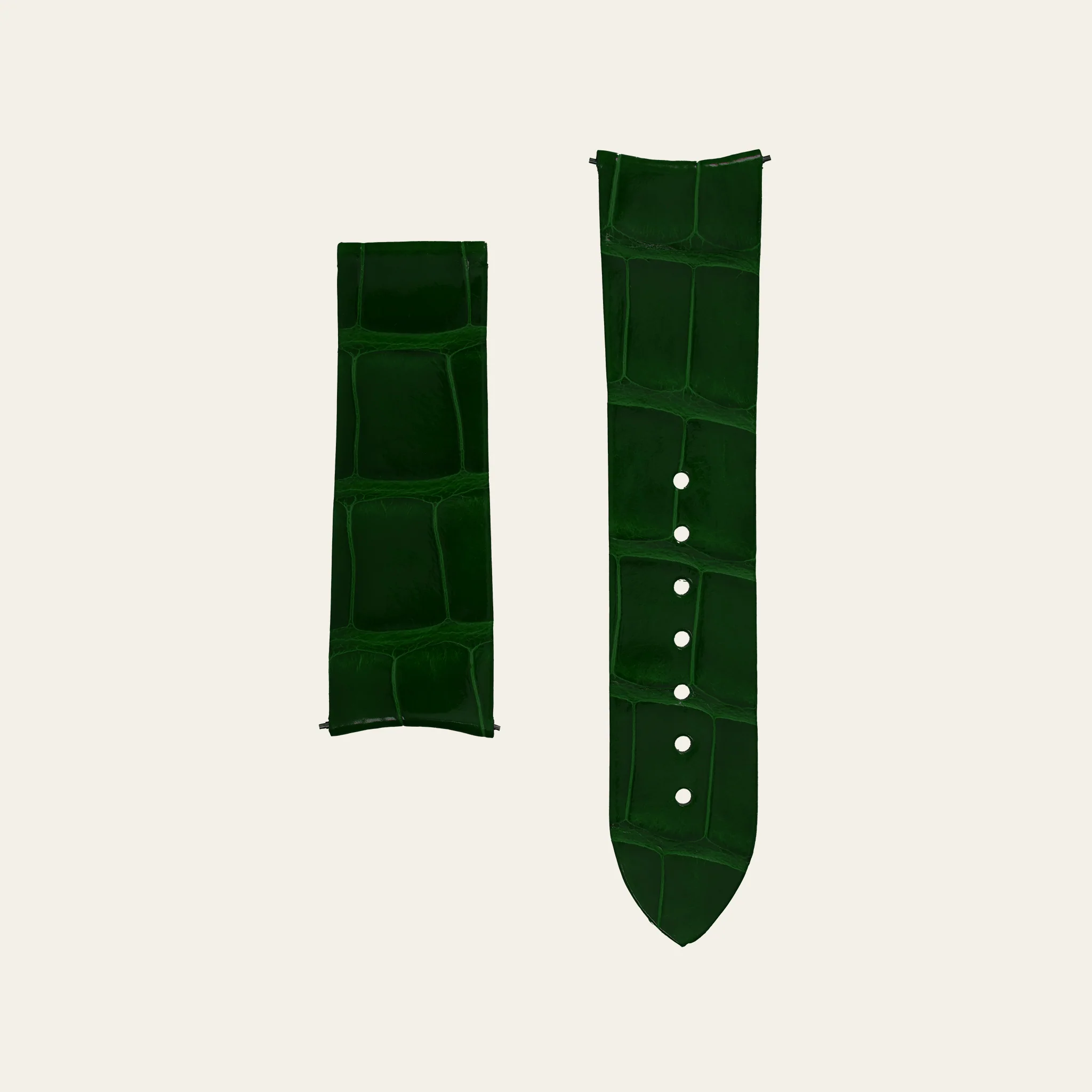 Green Shiny Alligator Strap - S