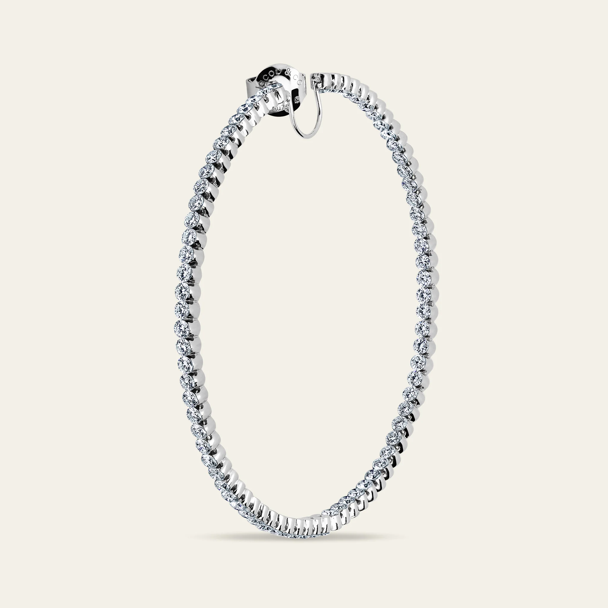 Inside Out Diamond Hoop Earrings - Image 2