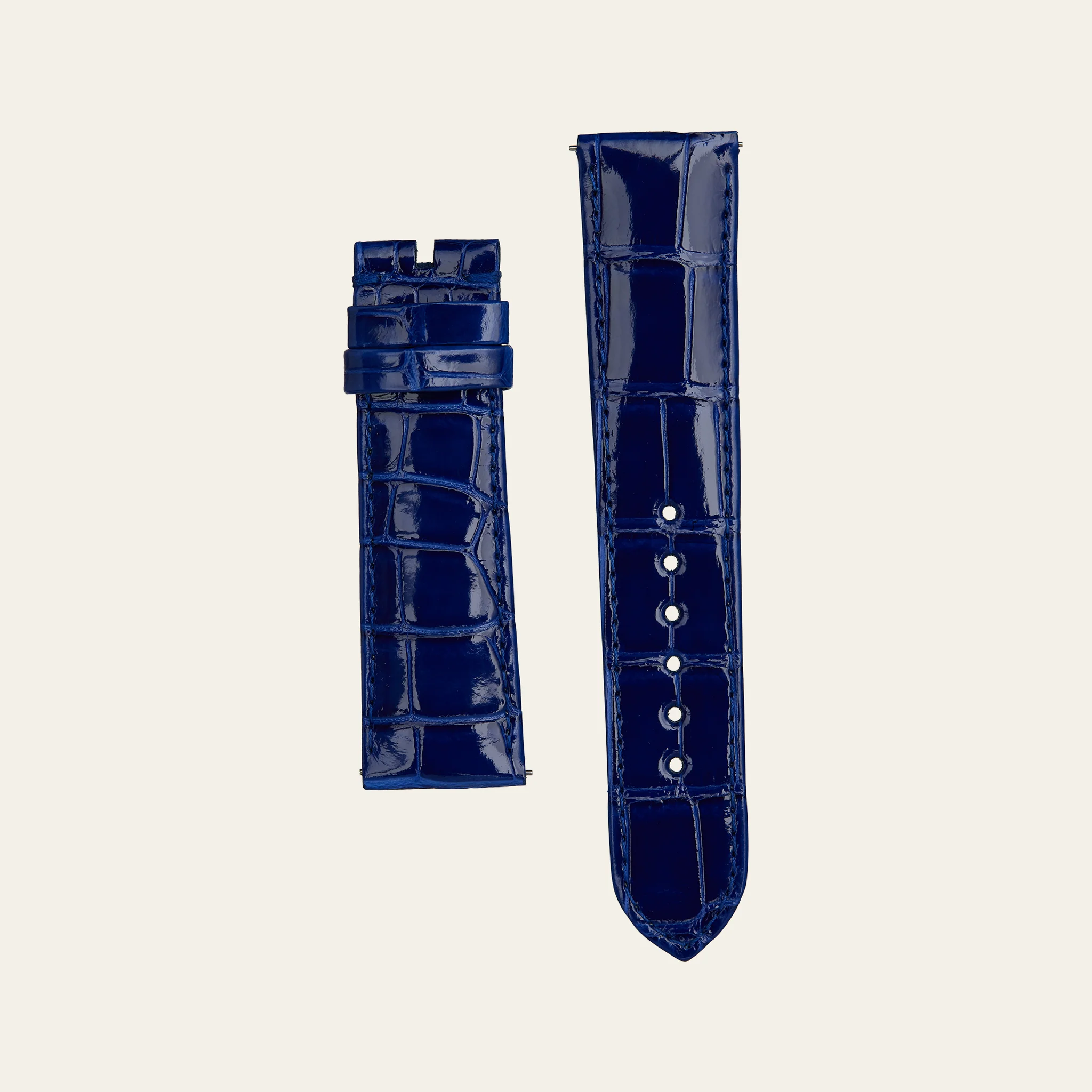 Jacob Blue Shiny Alligator Strap - M
