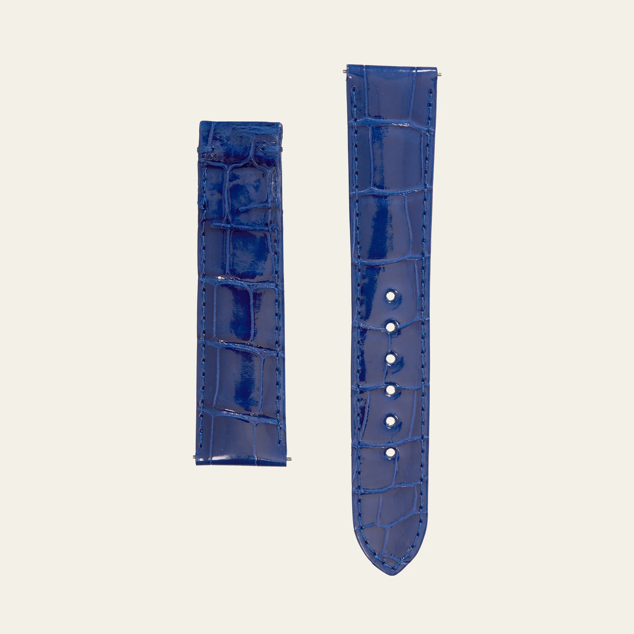 Jacob Blue Shiny Alligator Strap - M
