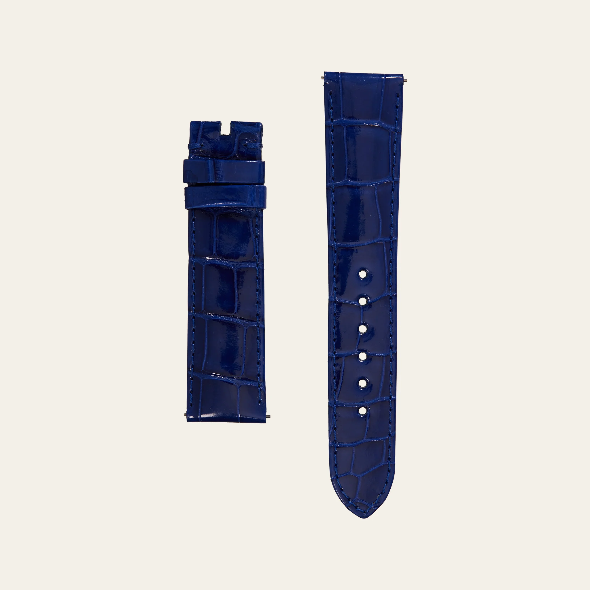 Jacob Blue Shiny Alligator Strap - S