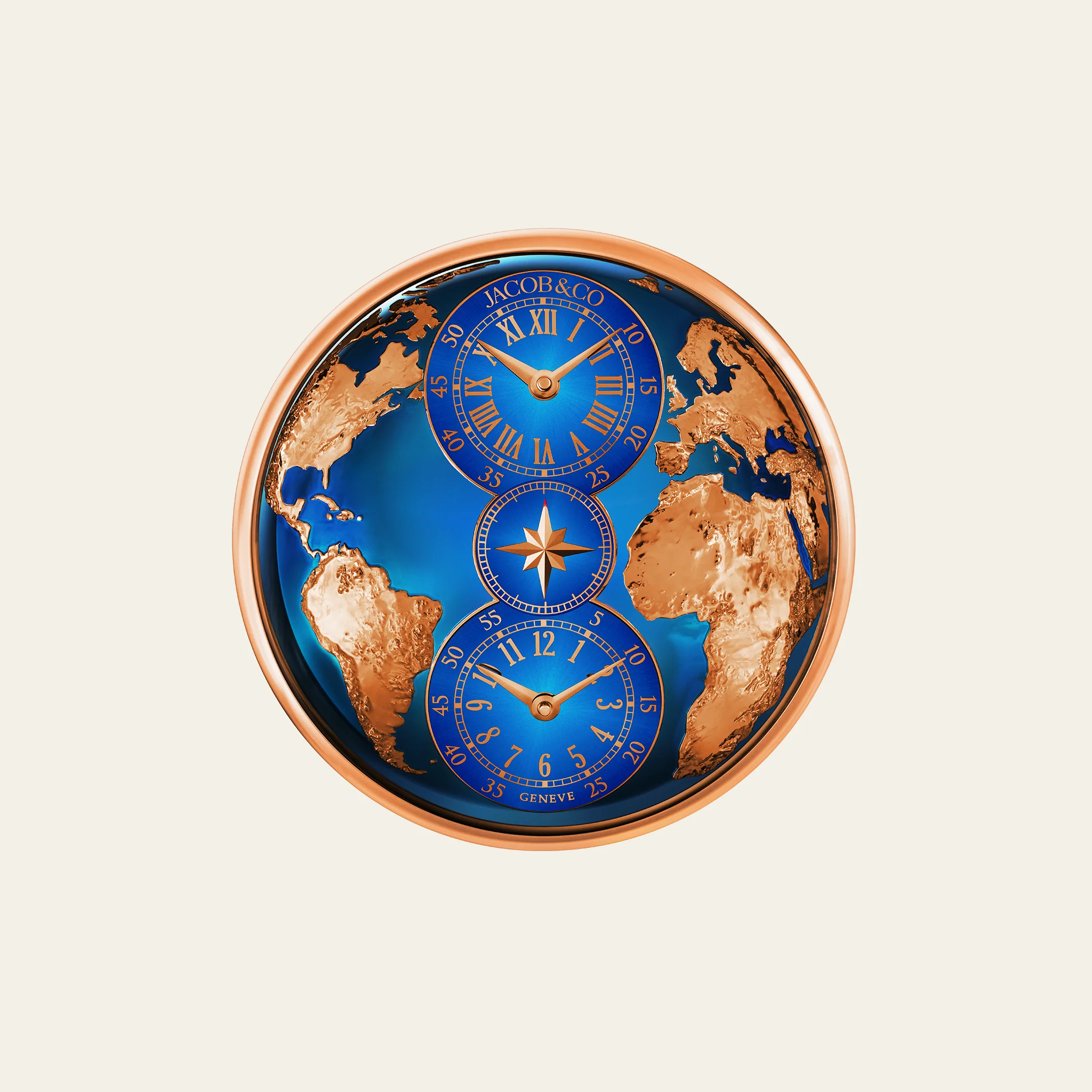Jacob & Co. The World Is Yours Dual Time Zone Wall Clock