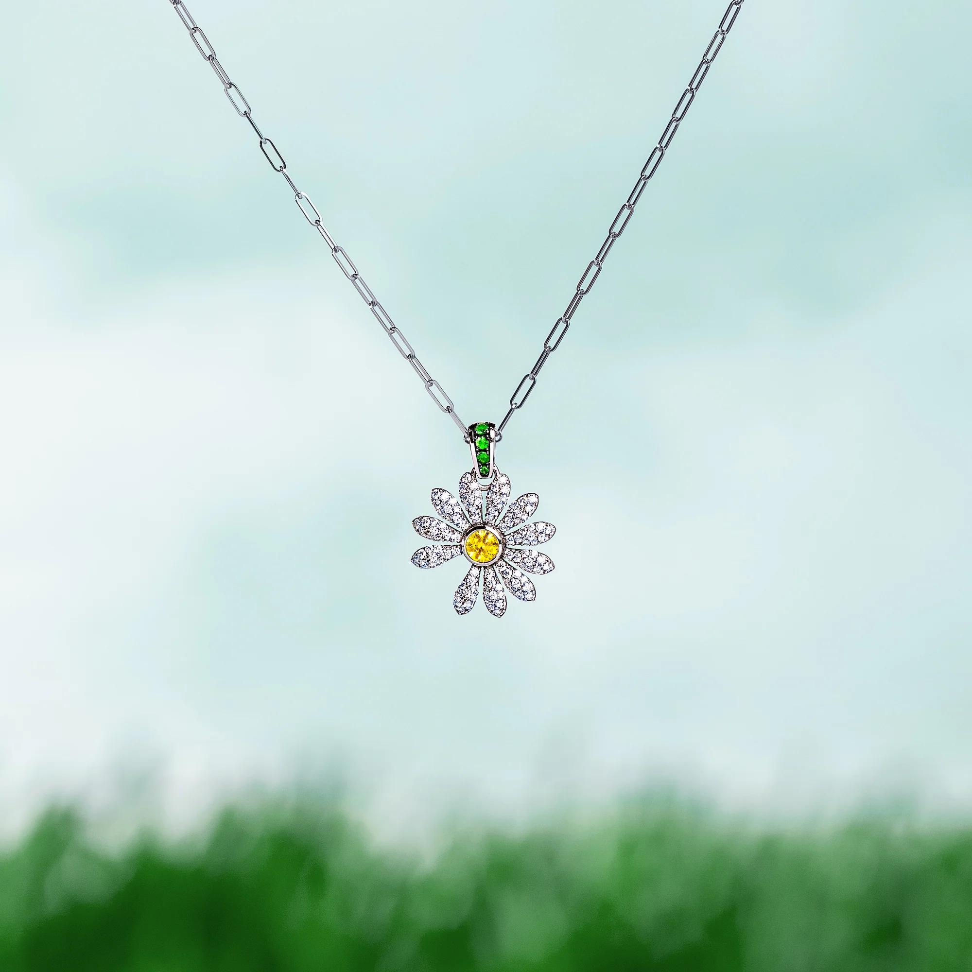 Jacob & Co. x PEACEMINUSONE Yellow Diamond with Pavé Pendant - Image 6
