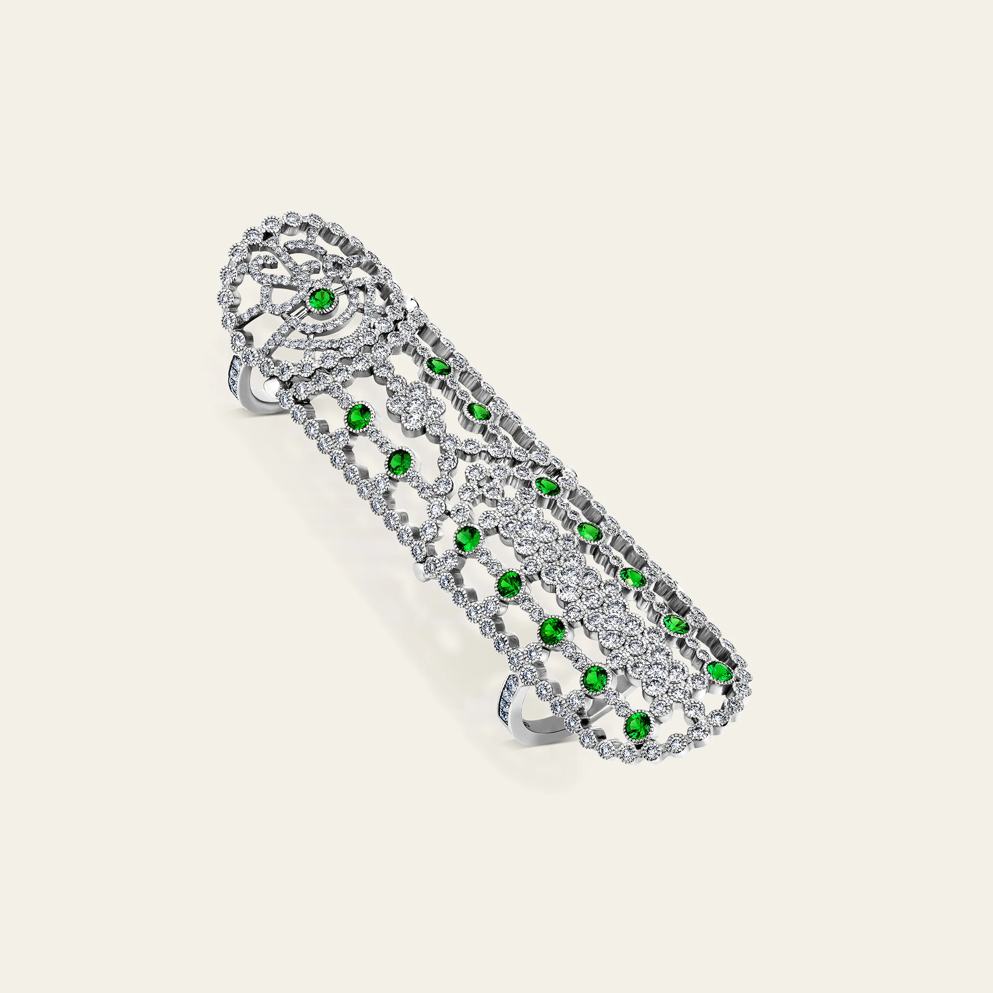 Jezebel Tsavorite Full Finger Ring