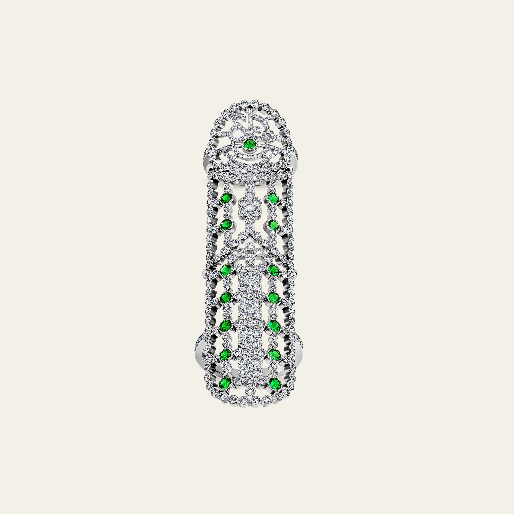 Jezebel Tsavorite Full Finger Ring - Image 3