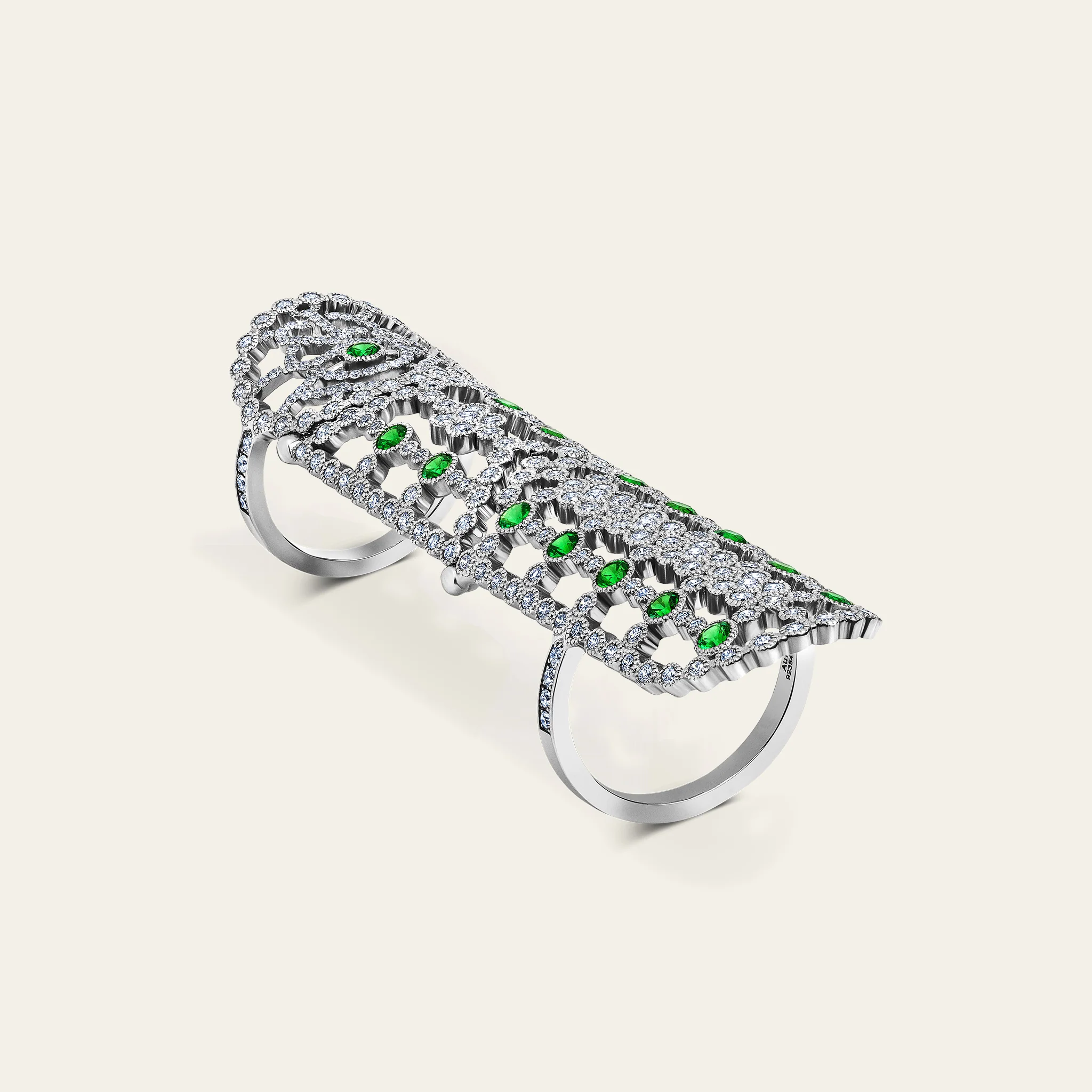 Jezebel Tsavorite Full Finger Ring - Image 4