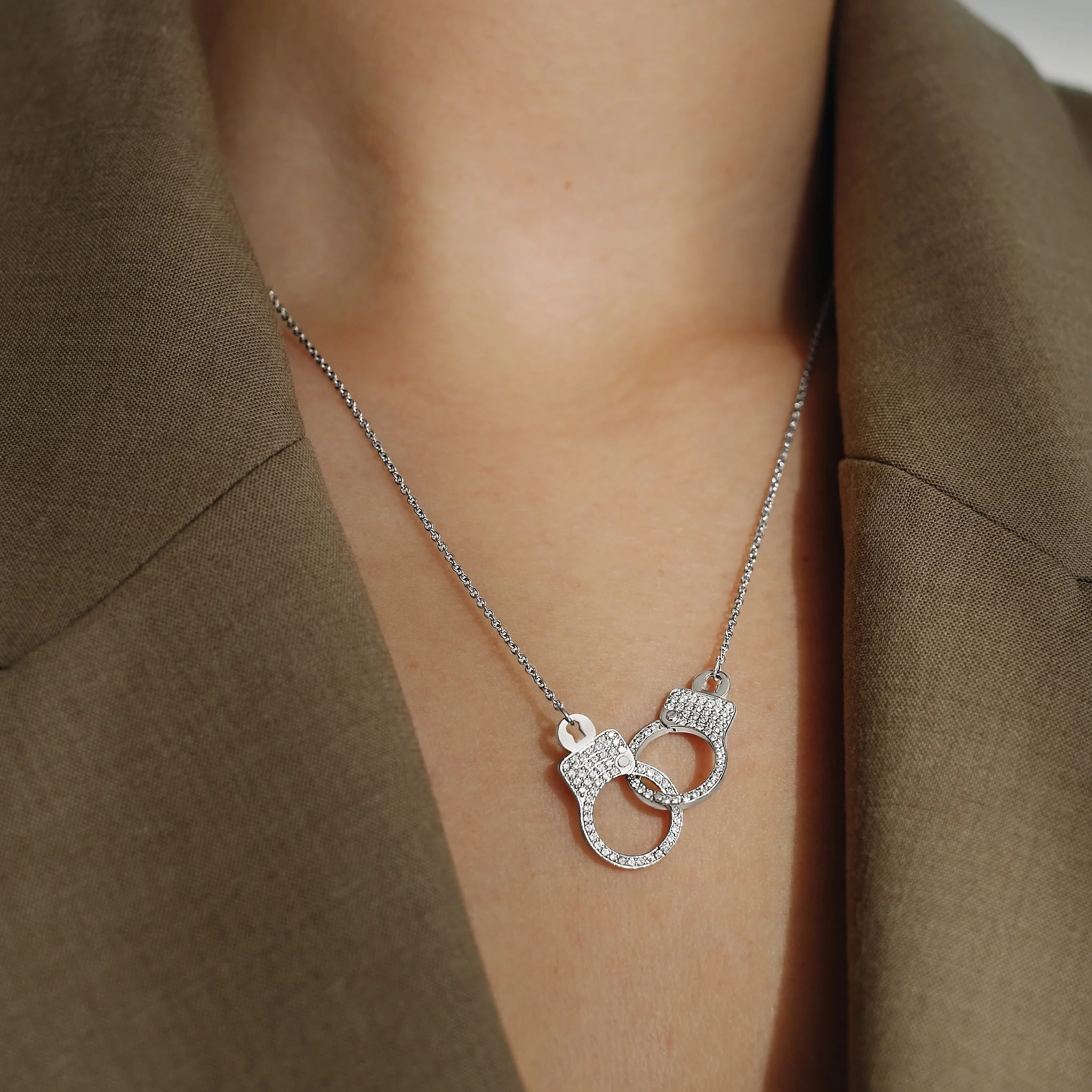 Love Lockdown Interlocking Diamond Necklace - Image 5