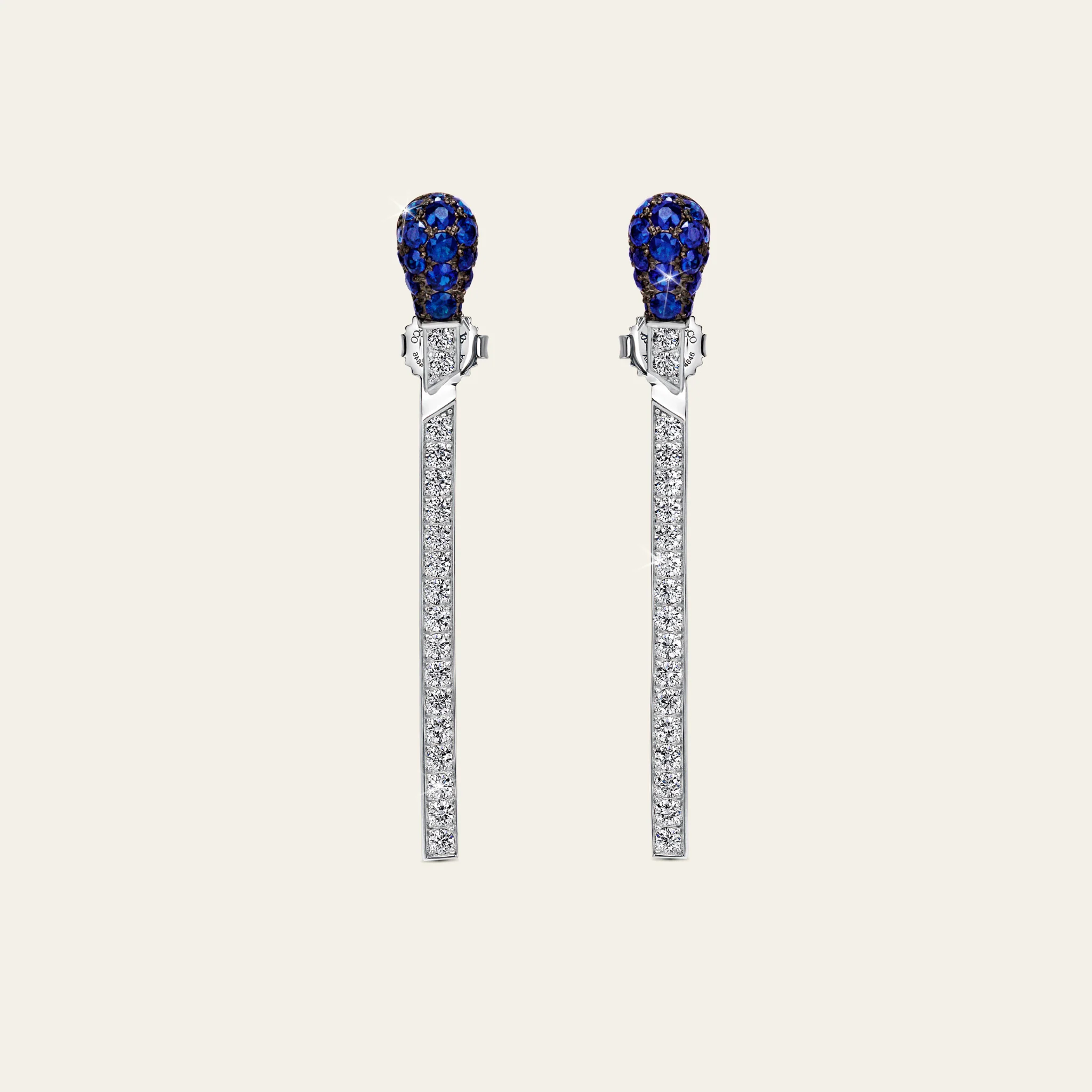 Match Sapphire Diamond Earrings