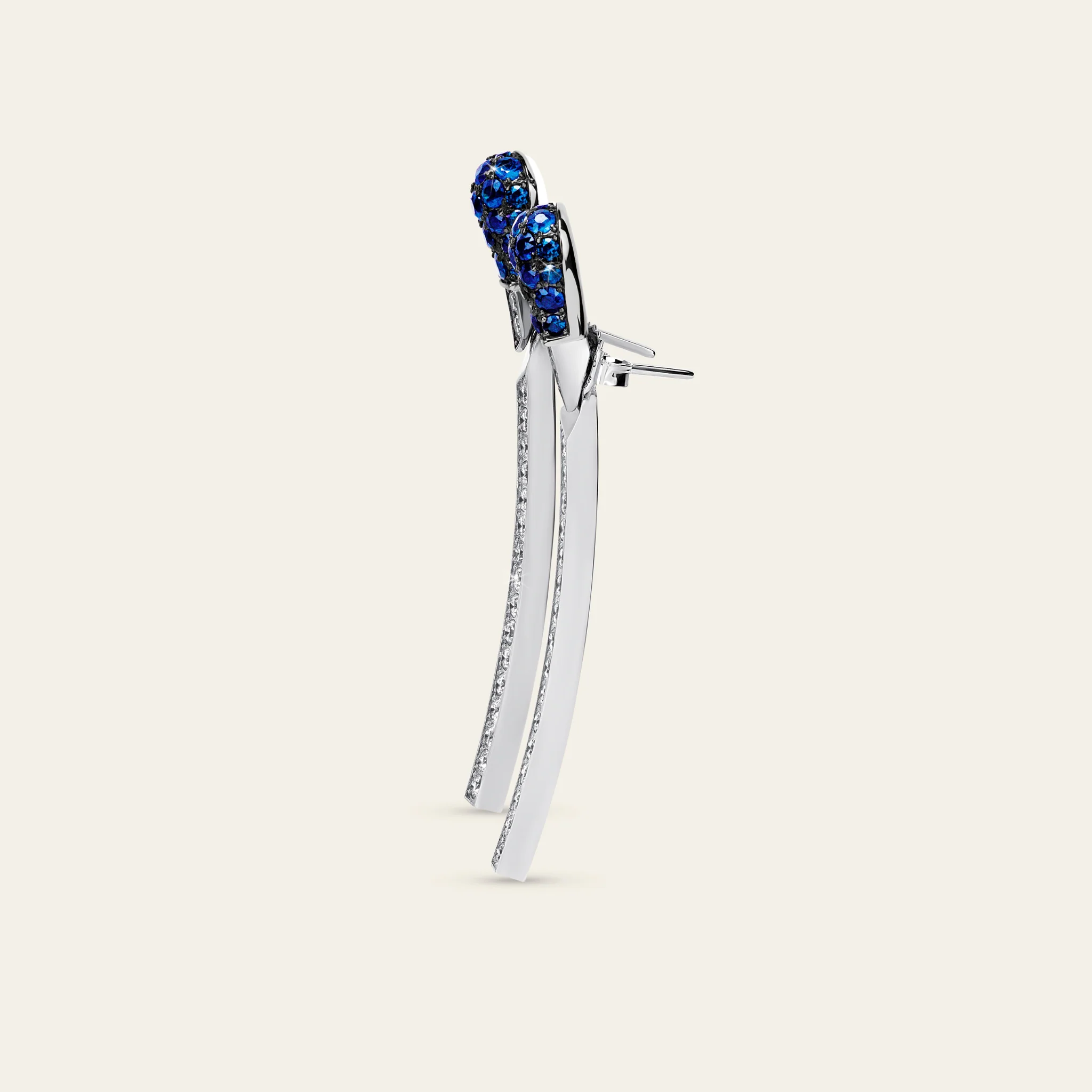 Match Sapphire Diamond Earrings - Image 3