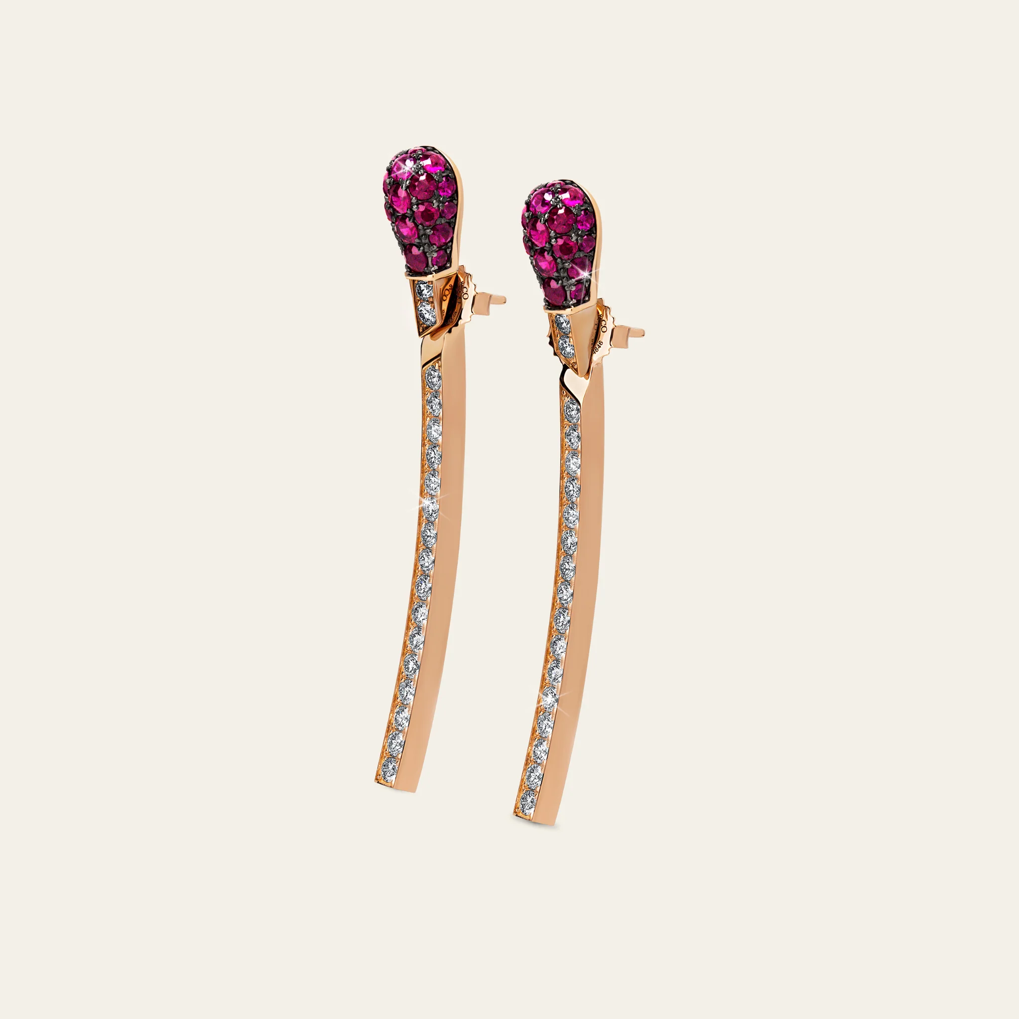 Match Ruby Diamond Earrings - Image 2