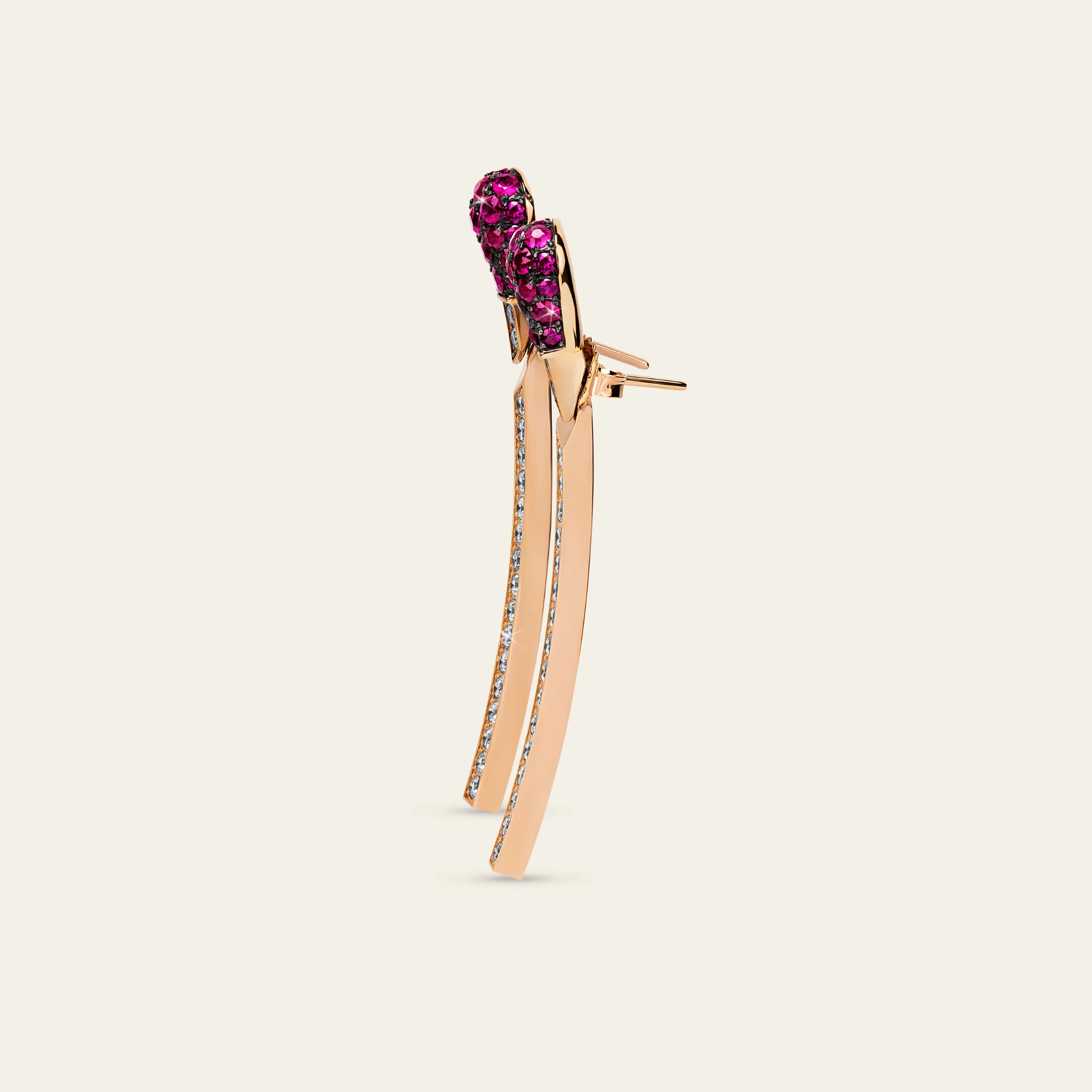 Match Ruby Diamond Earrings - Image 3