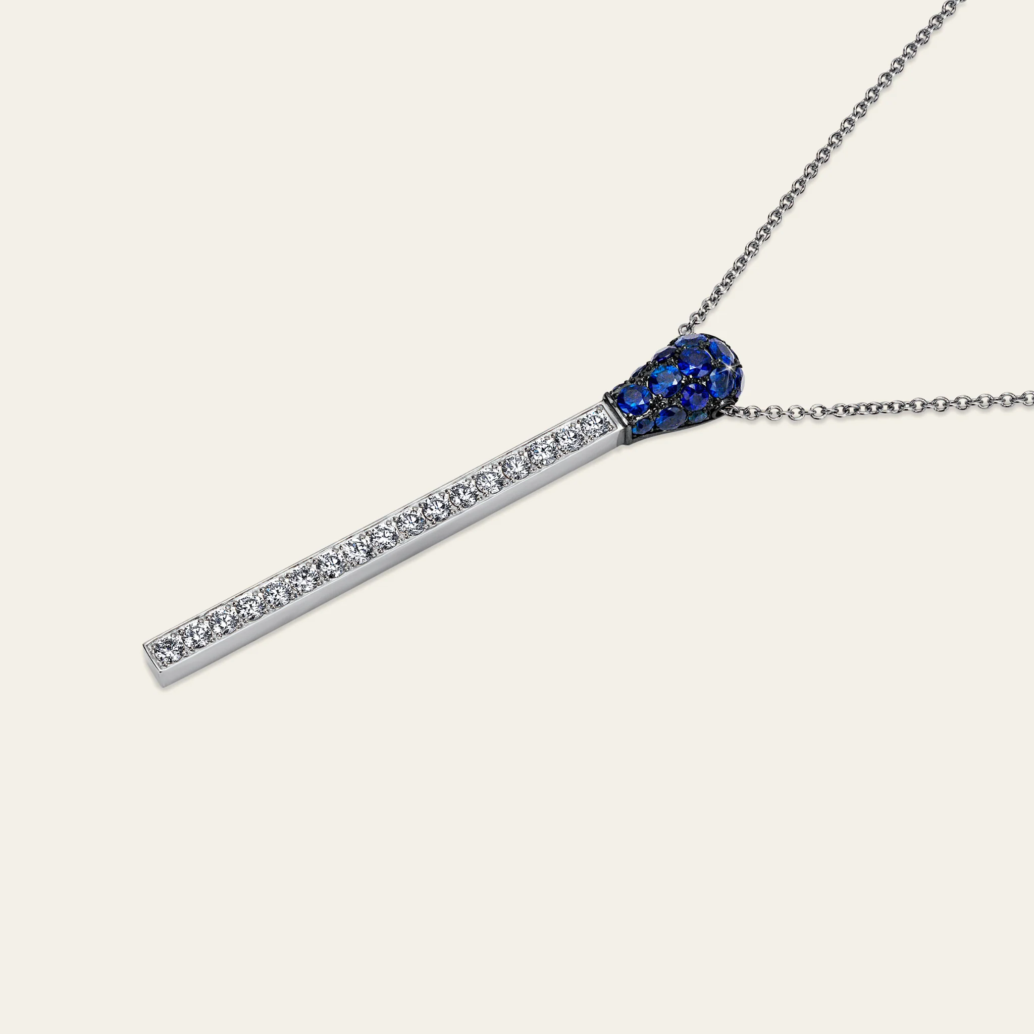 Match Sapphire Diamond Necklace - Image 2