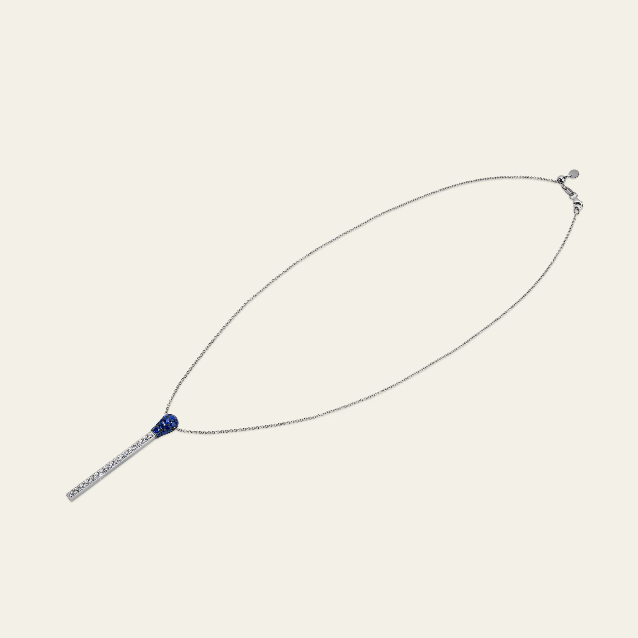 Match Sapphire Diamond Necklace - Image 3