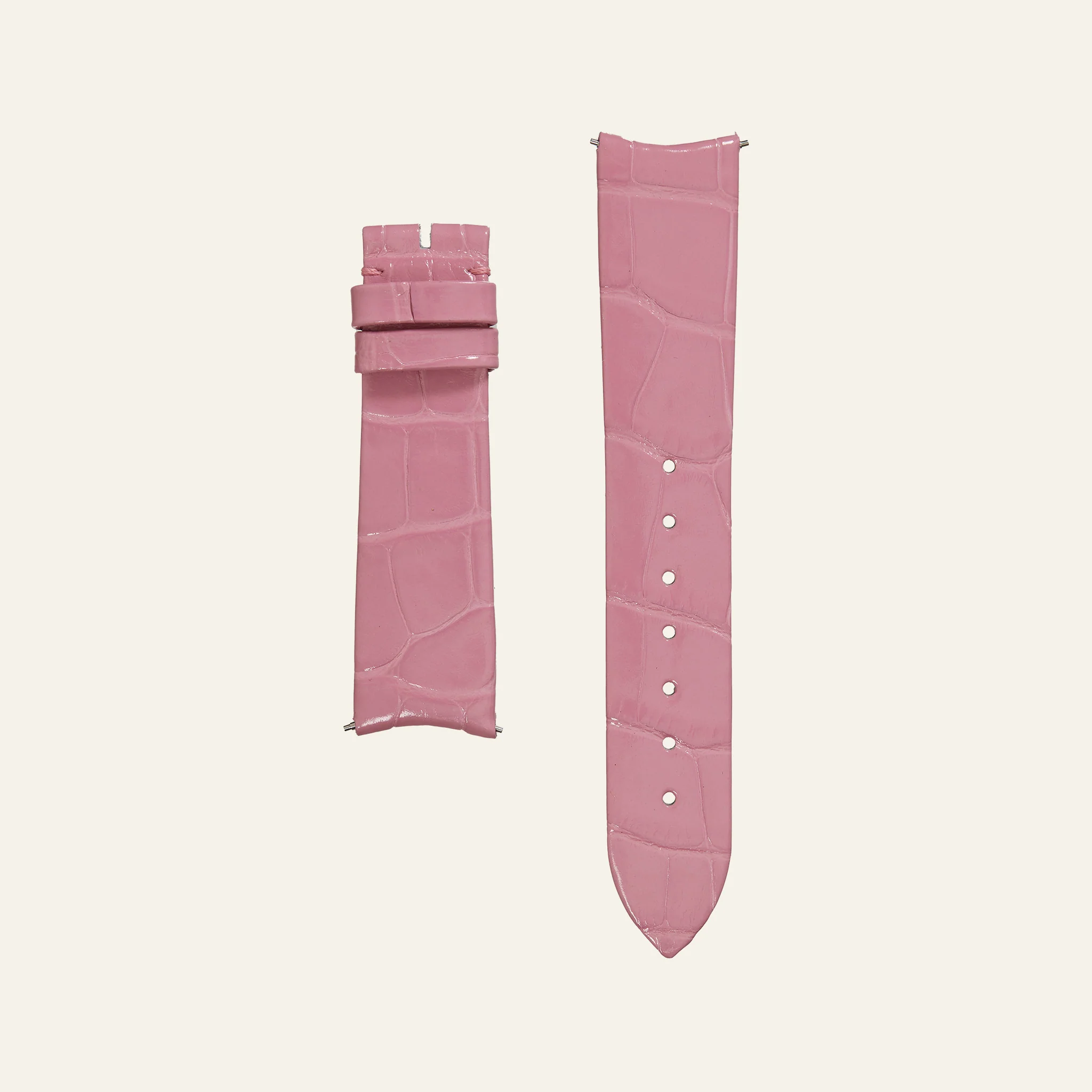 Pink Shiny Alligator Strap - M