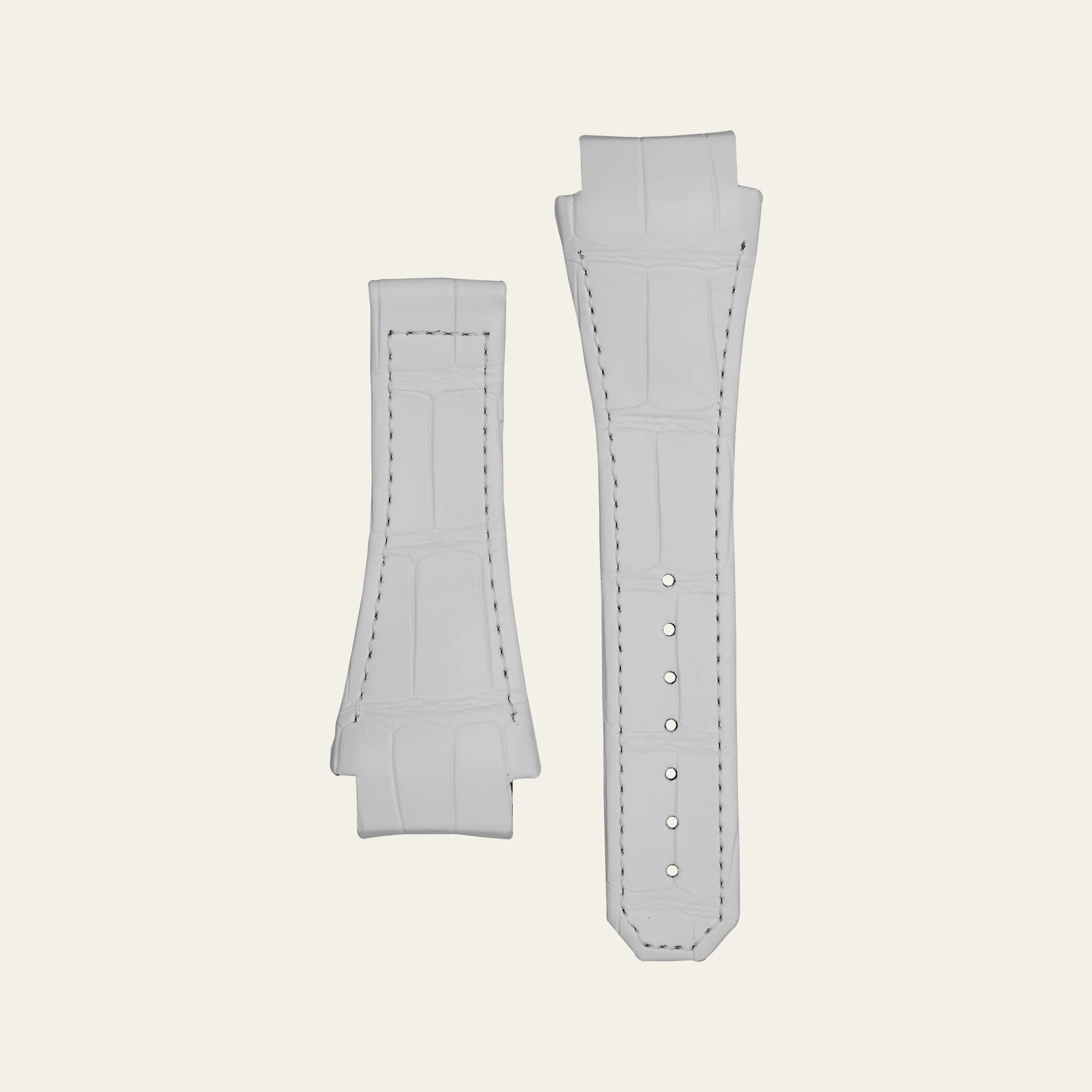 White Matte Epic X Chrono 47mm Alligator Strap - M