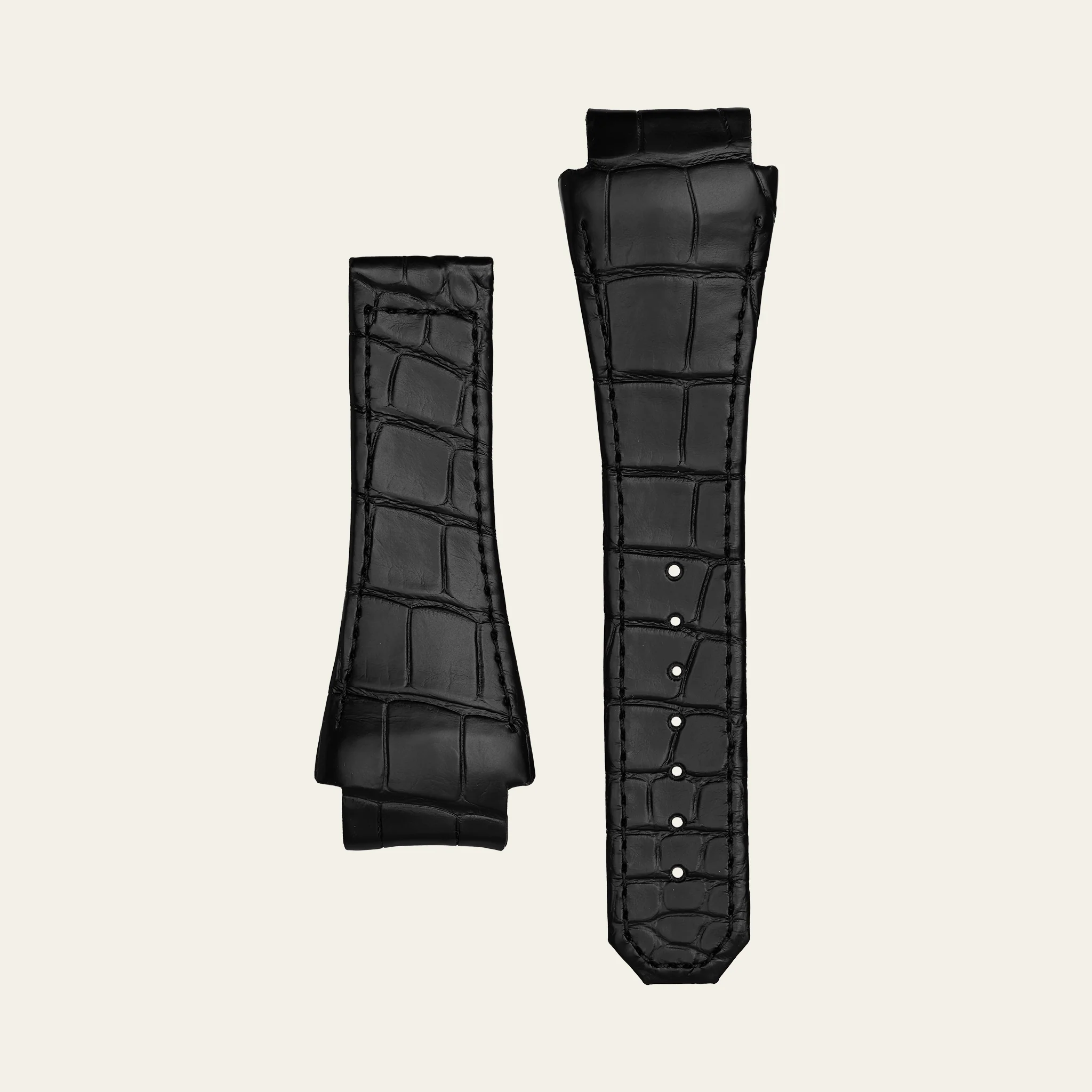 Black Matte Epic X Chrono 47mm Alligator Strap - L