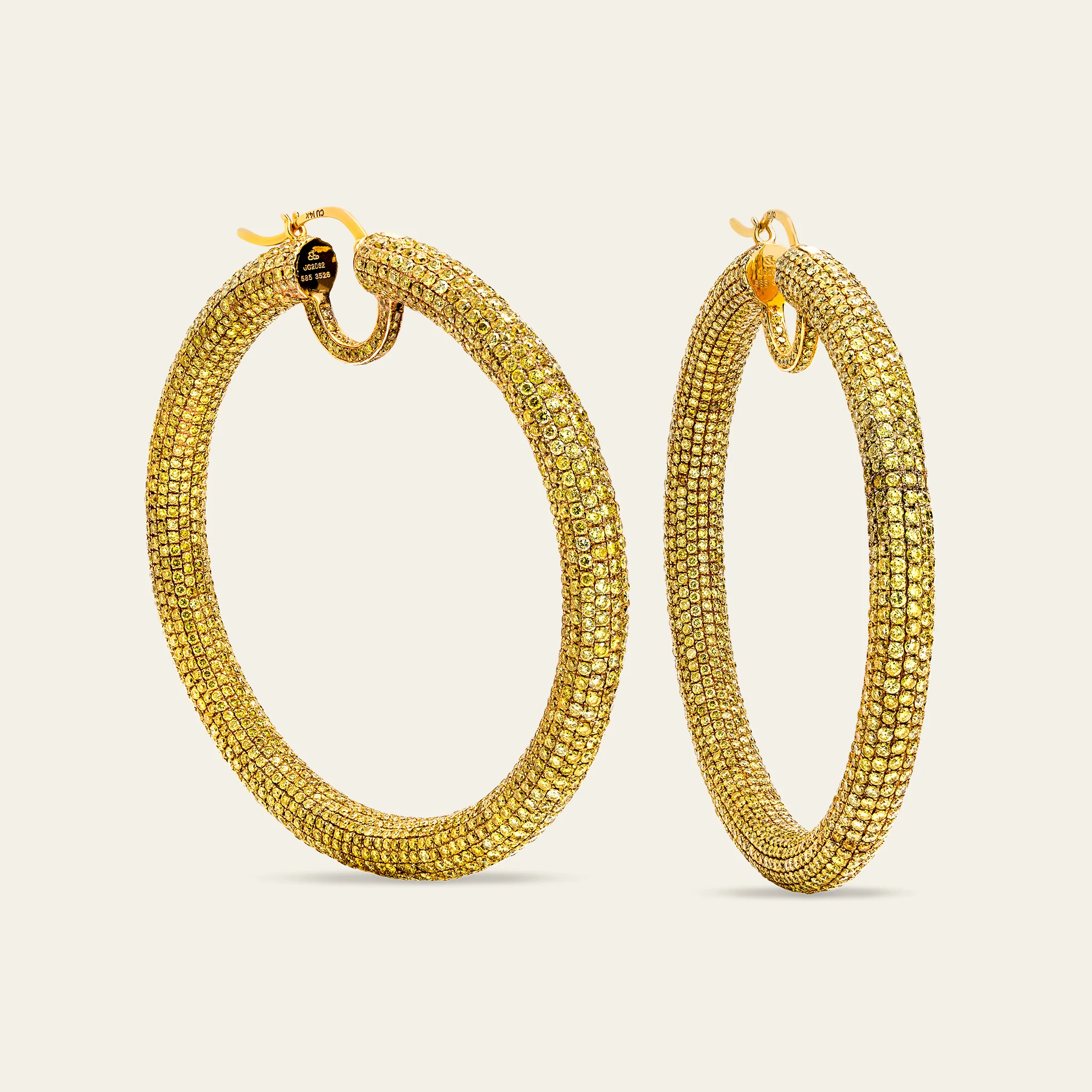 Yellow Diamond Hoop Earrings