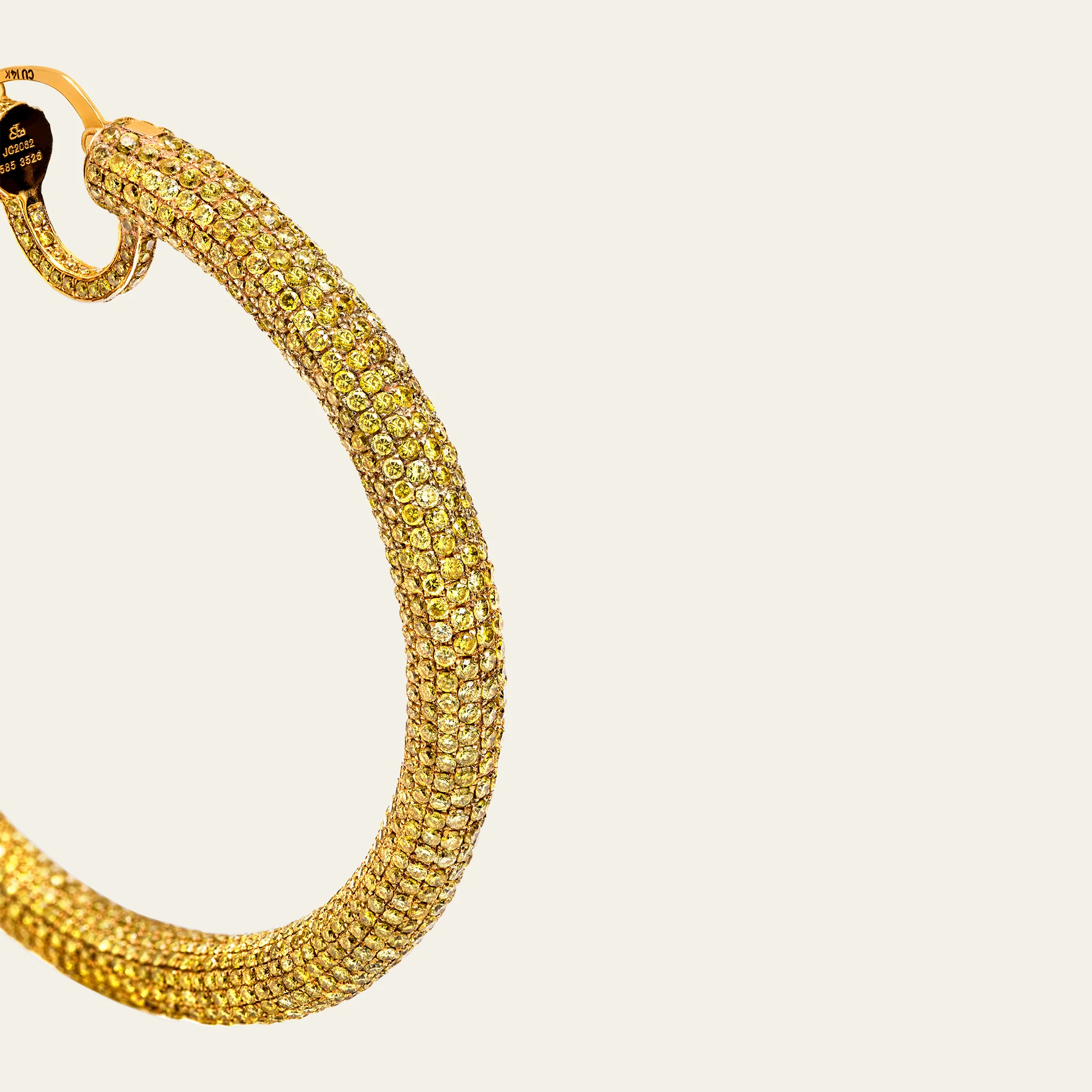 Yellow Diamond Hoop Earrings - Image 2