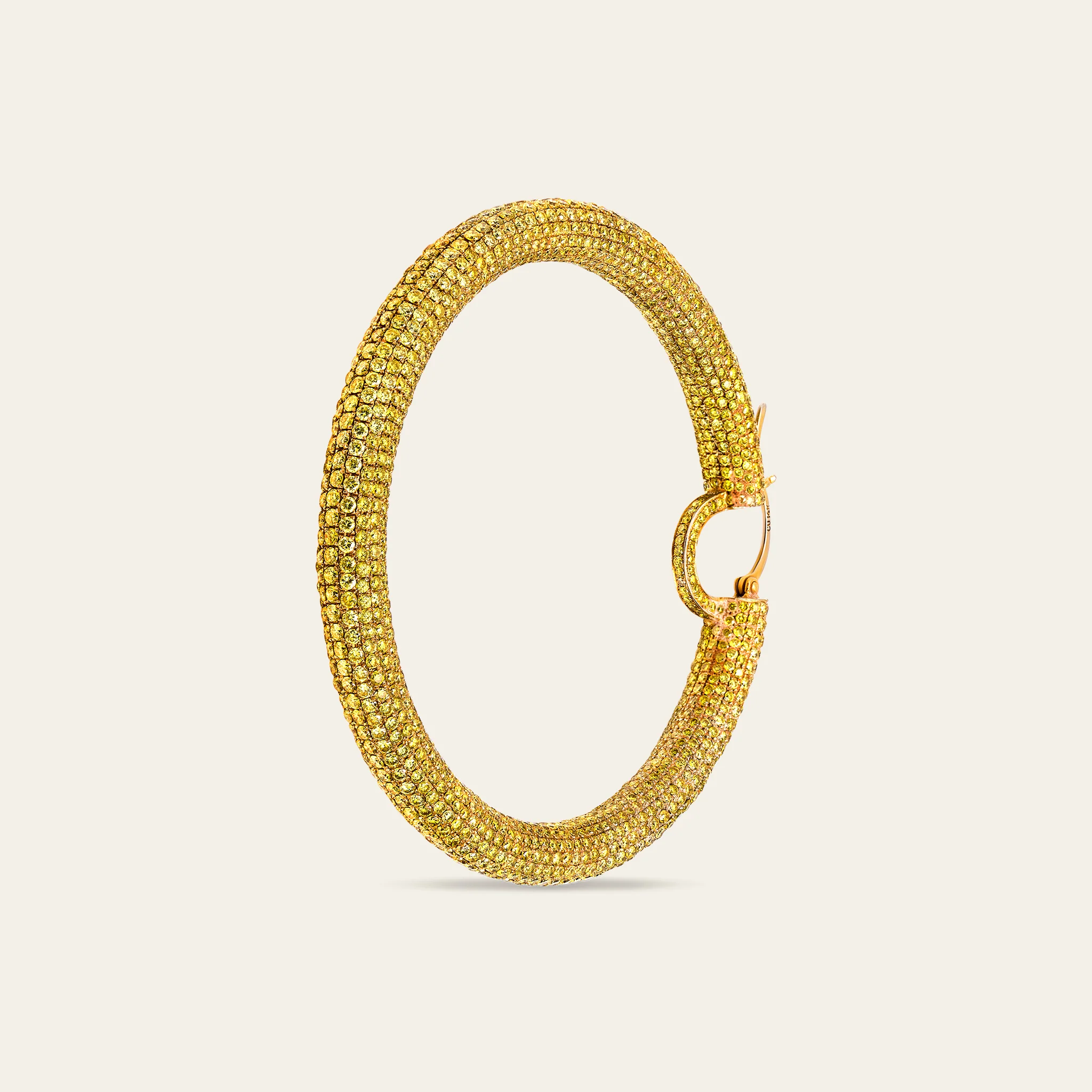 Yellow Diamond Hoop Earrings - Image 3